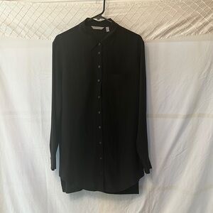 Athleta Black Casual Button Down Shirt